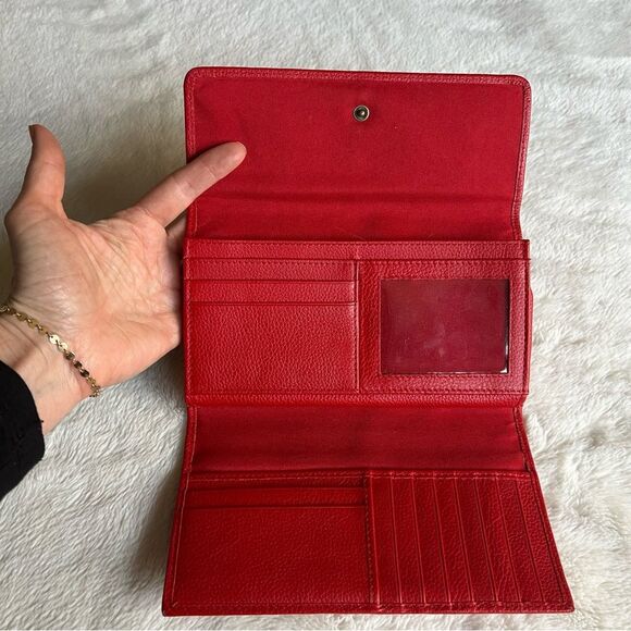 Timberland Leather RFID Flap Wallet Clutch Organizer, Cherry (Pebble) - Picture 10 of 16